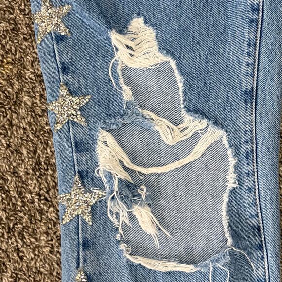 Carmar Hermia Sabella Rhinestone Women's Jeans Size 26 Distressed Stars - Picture 4 of 7